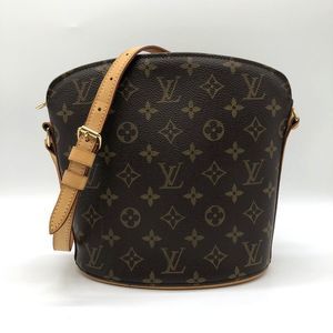 Louis Vuitton M51290 Drouot Shoulder Bag Monogram Brown Women Men Vintage USED